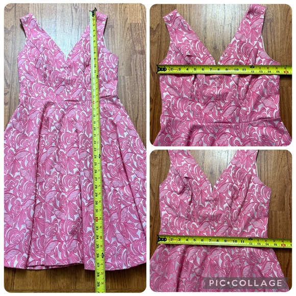 Anthropologie Maeve Claribel Jacquard Applique Barbiecore Dress Size 6 - Picture 16 of 16